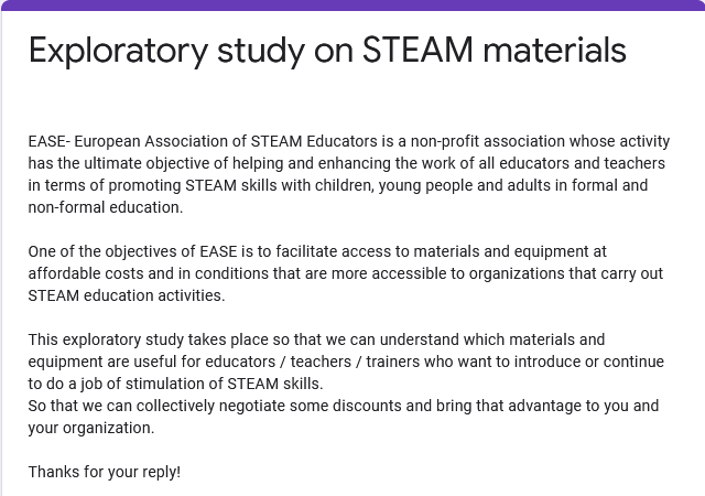 Exploratory study on STEAM materials